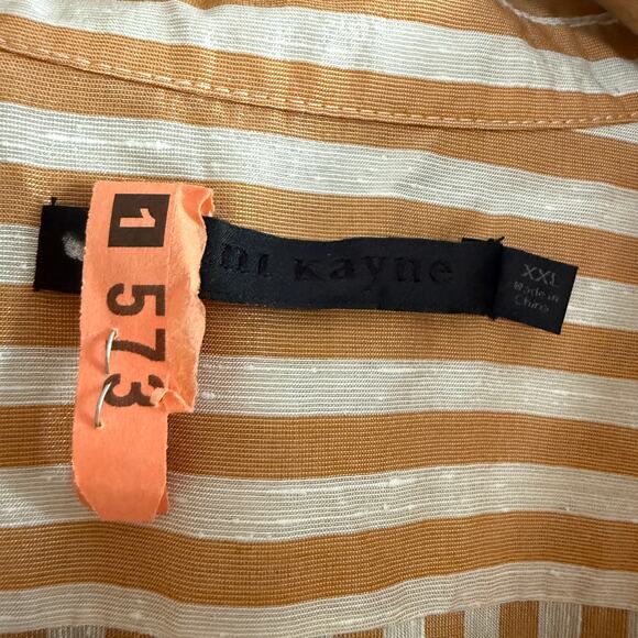 JENNI KAYNE | Boyfriend Shirt in Mustard Stripe | Size XXL - Picture 3 of 8